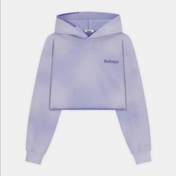 MADHAPPY Women’s Purple Ombré Cropped Hoodie/Pullover/Sweatshirt | RARE!PRELOVED - Picture 1 of 10